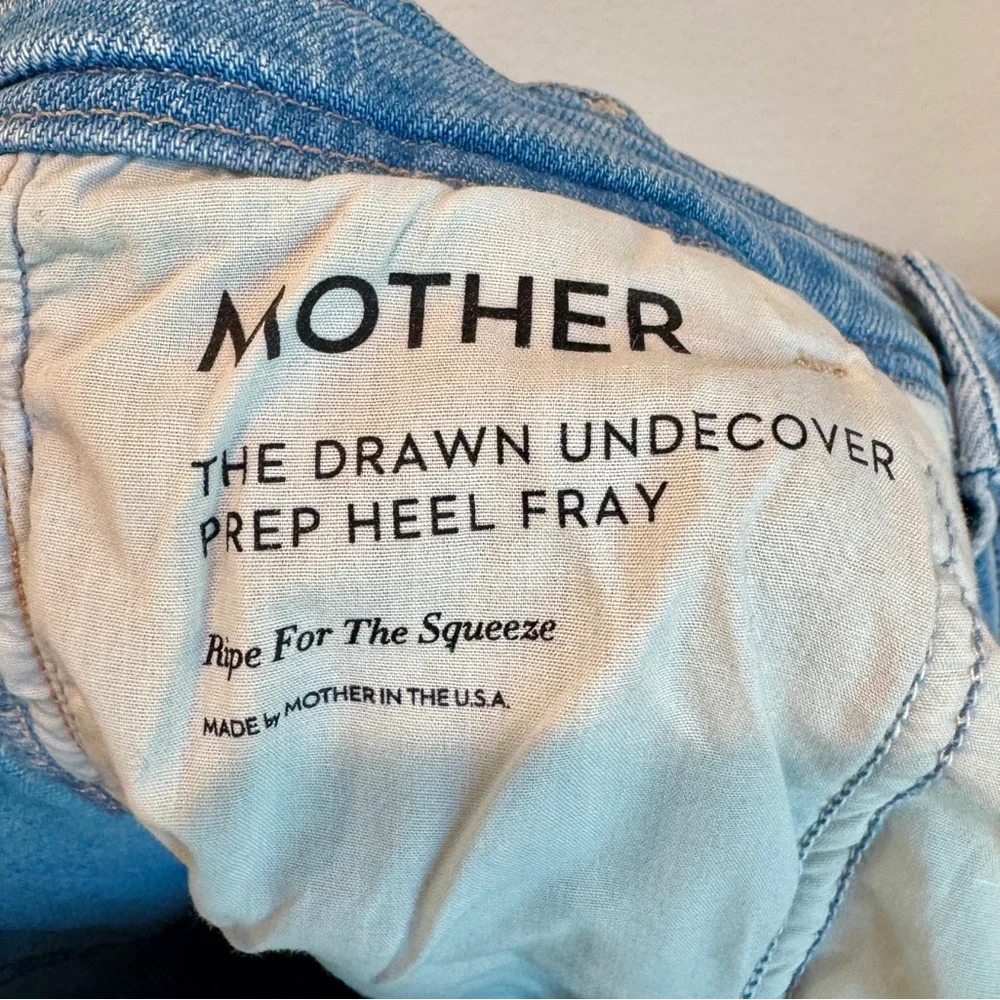 Mother Jeans Womens 27 The Drawn Undercover Prep Heel Fray Wide Leg Distressed - Picture 5 of 10